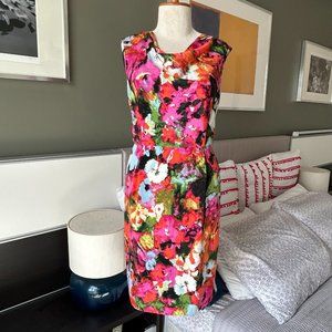 - Jones Wear Dress Colorful Floral Cowl Neck Sheath Dress Spring and Summer US 8